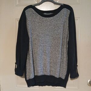 Karen Scot Women's Sweater Marled Black Cotton Ladies Size XL